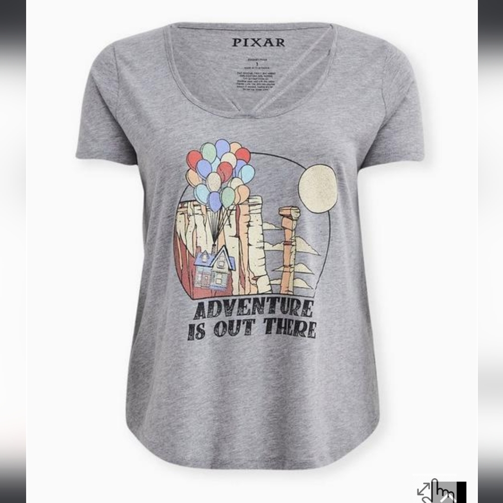 Disney Up Grey Strappy Scoop Neck Top